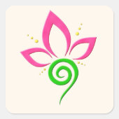 かわいらしフローラアイコンデザイン スクエアシール (正面)