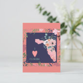 かわいらしフローラアイラブフロリダ州の地図 ポストカード (スタンド正面)