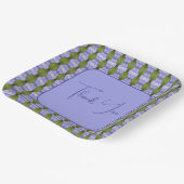 かわいらしフローラアクセント付き正方形 ペーパープレート (傾斜あり)