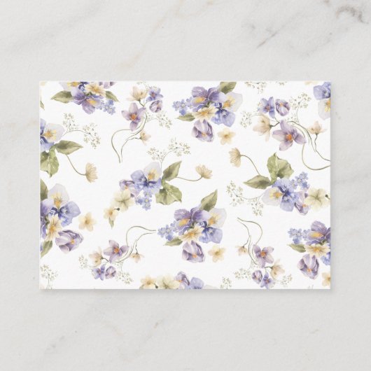 かわいらしフローラアドバイスとウィーズブライダルシャワー エンクロージャーカード (裏面)