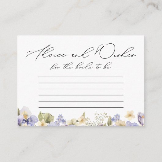 かわいらしフローラアドバイスとウィーズブライダルシャワー エンクロージャーカード (正面)