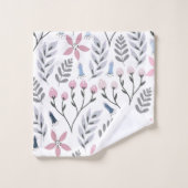 かわいらしフローライラストレーション落下植物学 バスタオルセット (ウォッシュタオル)