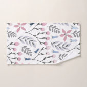 かわいらしフローライラストレーション落下植物学 バスタオルセット (ハンドタオル)