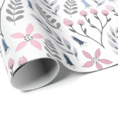 かわいらしフローライラストレーション落下植物学 ラッピングペーパー (ロールコーナー)