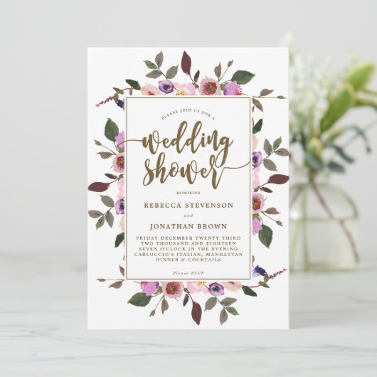 かわいらしフローラウェディングシャワー 招待状 (スタンド正面)