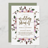 かわいらしフローラウェディングシャワー 招待状 (正面/裏面)