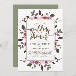 かわいらしフローラウェディングシャワー 招待状