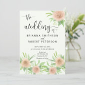 かわいらしフローラウォーターカラーアスター結婚の花 招待状 (スタンド正面)