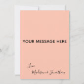 かわいらしフローラウォーターカラーピーチ結婚ーズ サンキューカード (裏面)