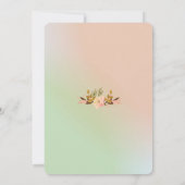 かわいらしフローラウォーター色の結婚花 招待状 (裏面)