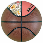 かわいらしフローラエレガント花模様カスタム文字 バスケットボール (右)