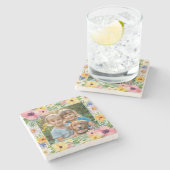 かわいらしフローラエレガントKeepsakeのカスタム写真 ストーンコースター (横)