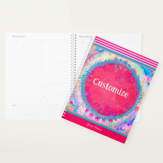 かわいらしフローラカスタマイズ可能な明るい印象 プランナー手帳 (ディスプレー)