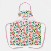 かわいらしフローラカスタム文字名パーソナライズされた エプロン (正面)