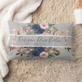 かわいらしフローラカスタム誕生日付赤ちゃん女の子の名前 ランバークッション (ブランケット)