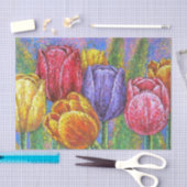 かわいらしフローラカラフルチューリップ絵画デコペ 薄葉紙 (クラフト)