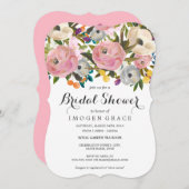 かわいらしフローラカラフルブライダルシャワー招待 招待状 (正面/裏面)