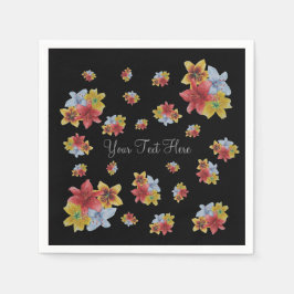 かわいらしフローラカラフル写真 スタンダードカクテルナプキン
