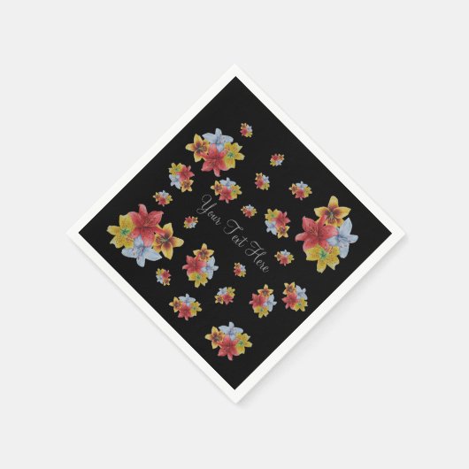 かわいらしフローラカラフル写真 スタンダードカクテルナプキン (角)