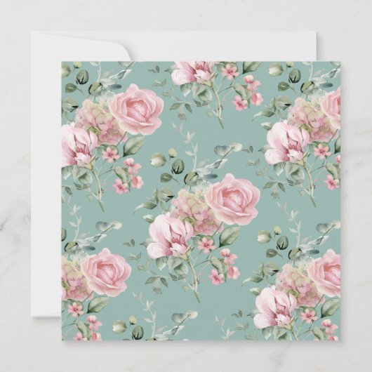 かわいらしフローラガーデンブライダルシャワー 招待状 (裏面)