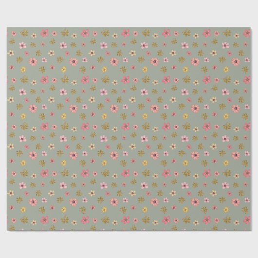 かわいらしフローラガーリーフェミニン可愛い花 ラッピングペーパー (フラット)