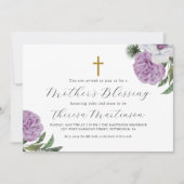 かわいらしフローラクロス賛美母のQRコードの出欠 招待状 (正面)