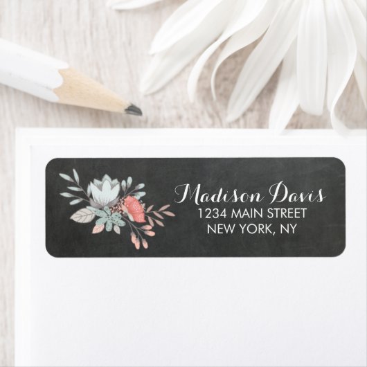 かわいらしフローラシャルボ結婚ード住所 シール (インサイチュ)