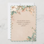 かわいらしフローラスクリプトタイポグラフィモダンベビー 招待状 (裏面)