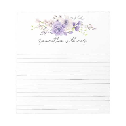 かわいらしフローラスプレーカスタムメモ帳 ノートパッド (正面)