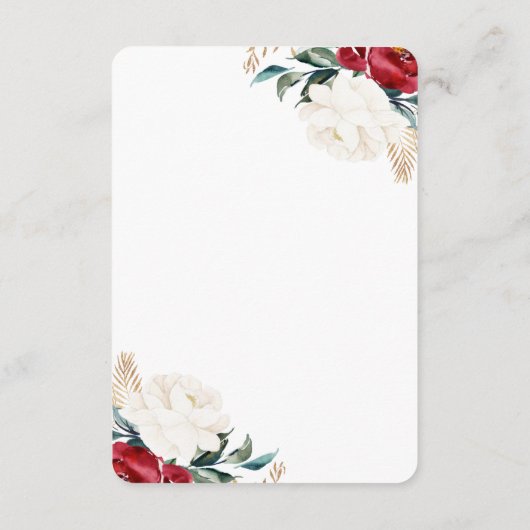 かわいらしフローラス結婚クリスムゲスト情報 エンクロージャーカード (裏面)