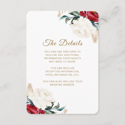 かわいらしフローラス結婚クリスムゲスト情報 エンクロージャーカード (正面)