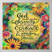 かわいらしフローラセレニティ祈りの言葉イエローインスピリシティ ポスター (正面)