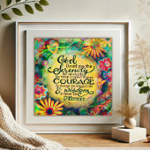 かわいらしフローラセレニティ祈りの言葉イエローインスピリシティ ポスター