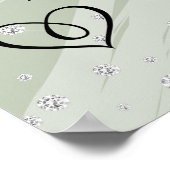 かわいらしフローラセージ結婚グリーン ポスター (角)