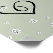 かわいらしフローラセージ結婚グリーン ポスター (角)