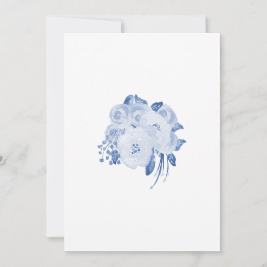 かわいらしフローラダスティブルー新しいアドレスの移動 案内状 (裏面)