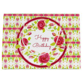 かわいらしフローラデザパターン（の模様が）あるイナ ラージペーパーバッグ (正面)