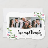 かわいらしフローラド結婚ットの感謝フォトカード サンキューカード (正面)