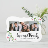 かわいらしフローラド結婚ットの感謝フォトカード サンキューカード (スタンド正面)