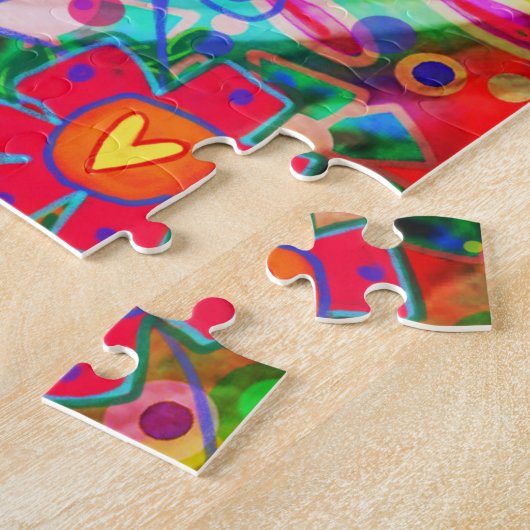 かわいらしフローラハートおもしろいやさしさ引用文トレンディー ジグソーパズル (側面)