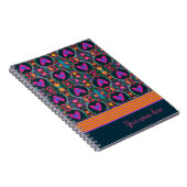 かわいらしフローラハートパーソナライズされた名の表示 ノートブック (右側)