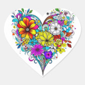 かわいらしフローラハート | バレンタイン ハートシール (正面)