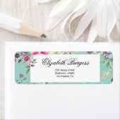 かわいらしフローラバラフラワー差出人住所 ラベル (インサイチュ)