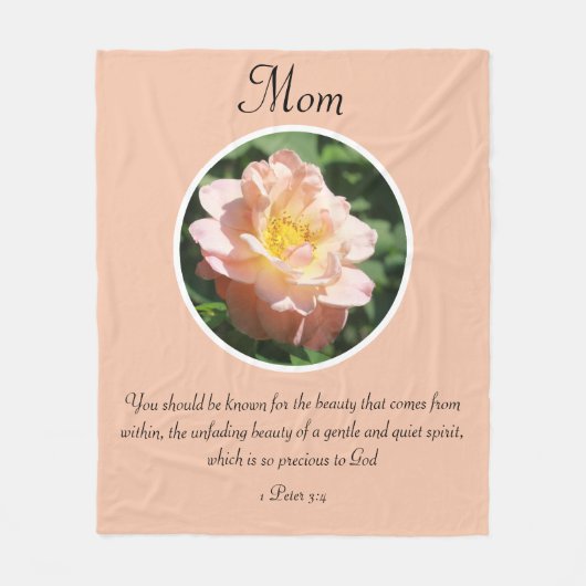 かわいらしフローラバラ1ピーター聖なる書物、 経典パーソナライズされた フリースブランケット (正面)