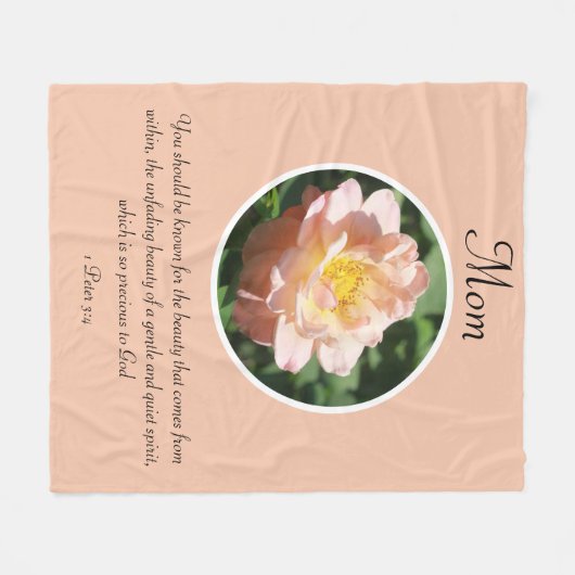 かわいらしフローラバラ1ピーター聖なる書物、 経典パーソナライズされた フリースブランケット (正面(横))