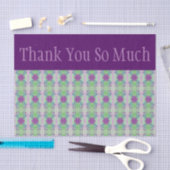 かわいらしフローラパターン（の模様が）あるありがとう 薄葉紙 (クラフト)