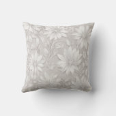 かわいらしフローラパターン(の模様が)あるナチュラルホワイトエレガントシック クッション (裏面)