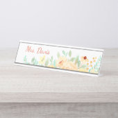 かわいらしフローラパーソナライズされたギフト先生事業 デスクネームプレート (正面)