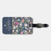 かわいらしフローラパーソナライズされたバラ ラゲッジタグ (裏面横)