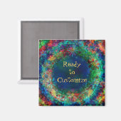 かわいらしフローラパーソナライズされたブルー吸光磁石 マグネット (正面/裏面)